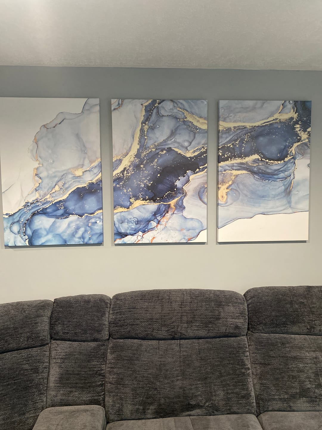 Customer photo review of Abstract Art Print - Blue Abstract Canvas Wall Art Print Abstract Art Fluid Effect Marble Wall Art