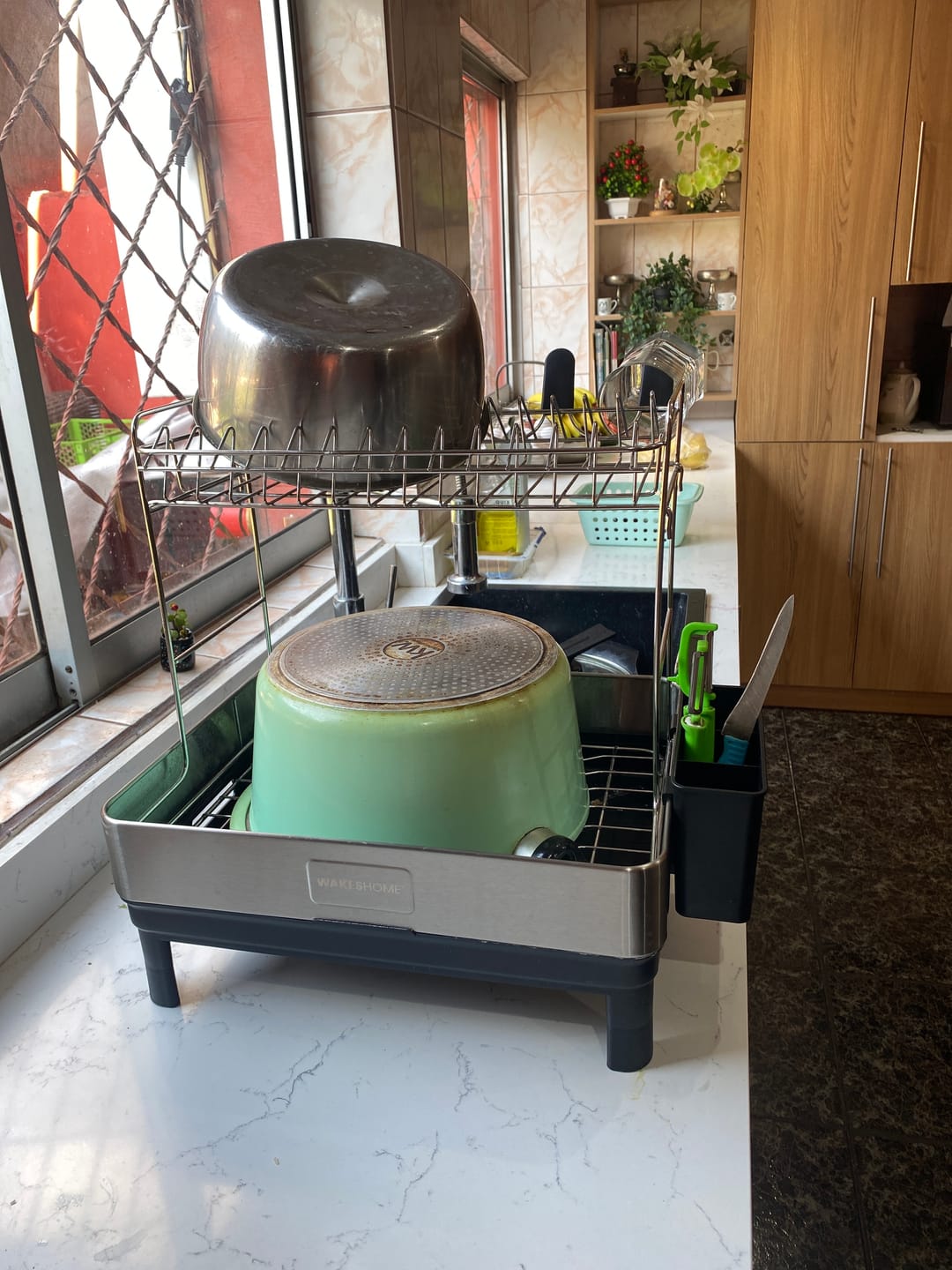 Customer photo review of Escurridor De Platos Inoxidable De 2 Niveles Organizador De Cocina