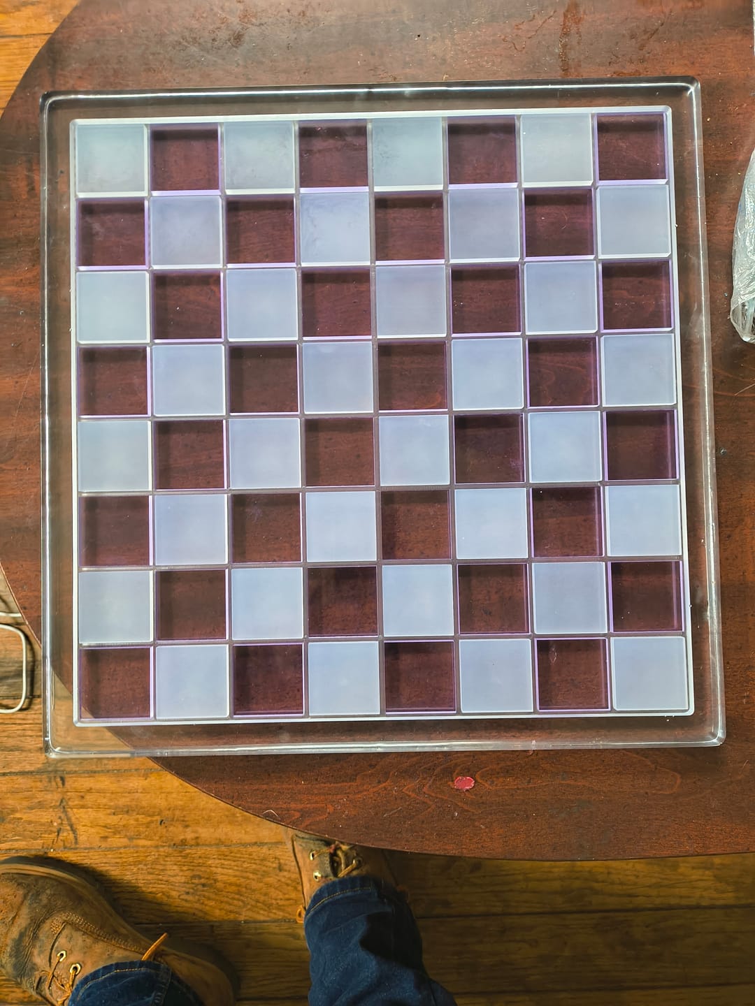 Customer photo review of 14.5x14.5x0.5" Medium Chess Board Silicone Mold With 1.5" Squares
