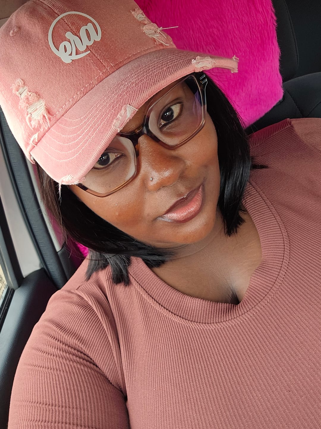 Customer photo review of Era Distressed Coral Cap