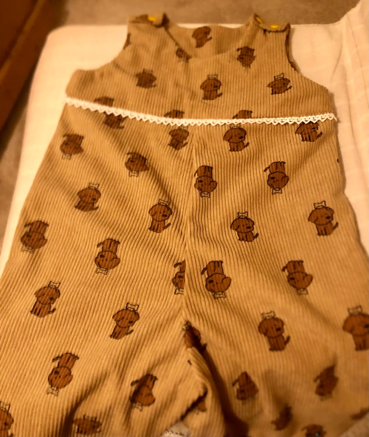 Customer photo review of Dog Love Stretch Corduroy Fabric