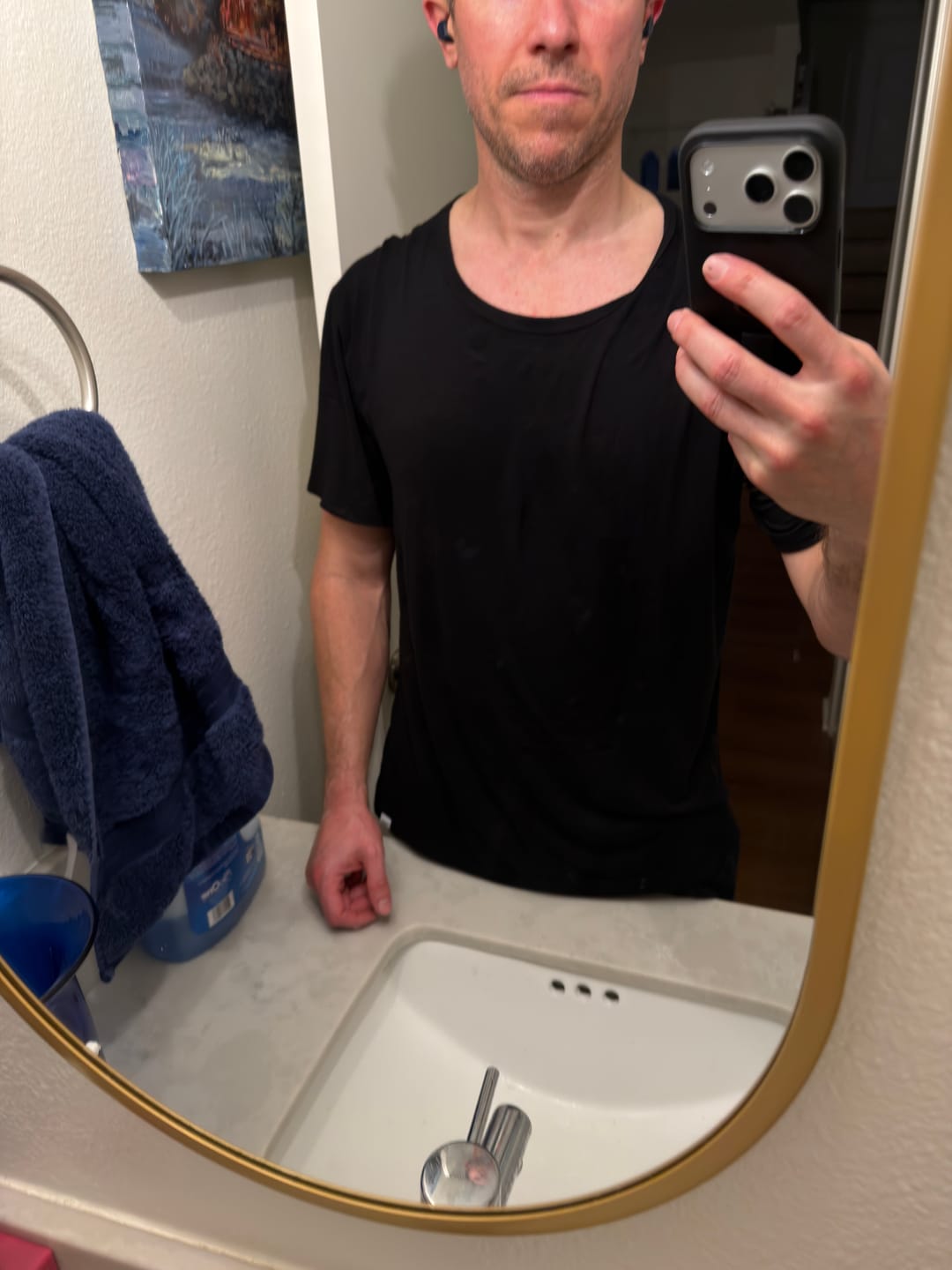 Customer photo review of Men's Soft Bamboo Lounge Short Sleeve T-Shirt