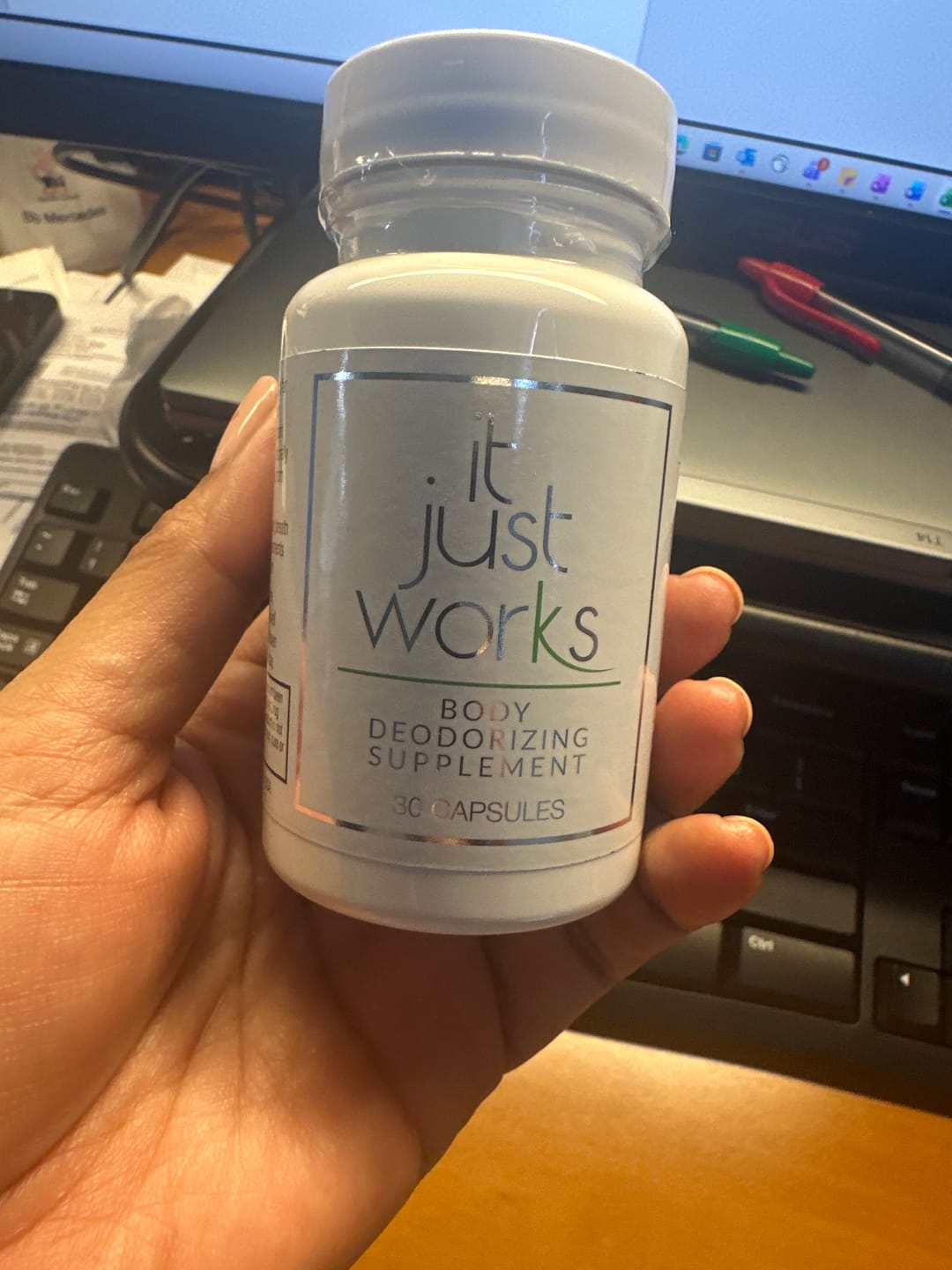 Customer photo review of Body Deodorizing Supplement by It Just Works