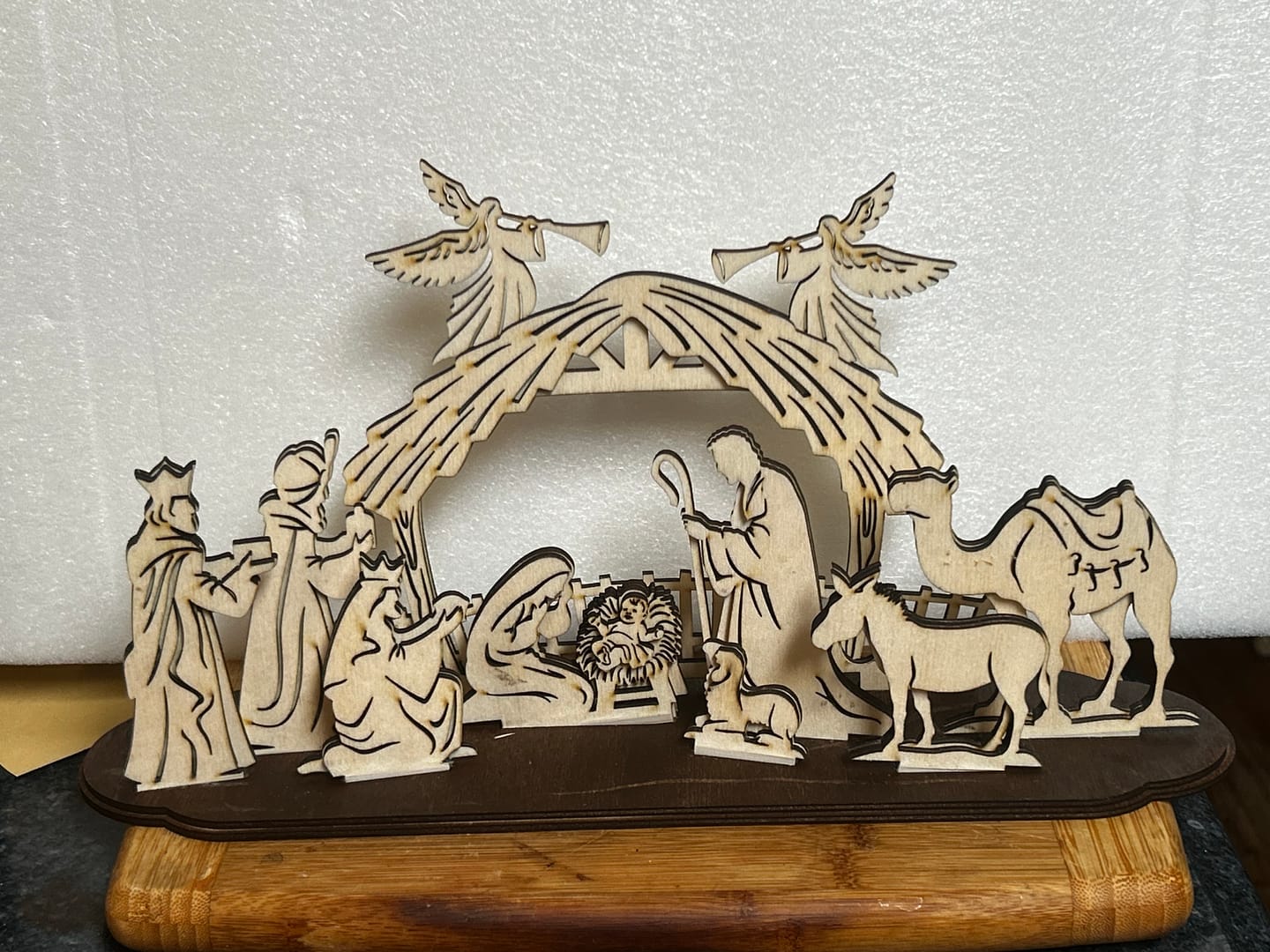 Customer photo review of Laser cut nativity scene miniatures table decor svg file