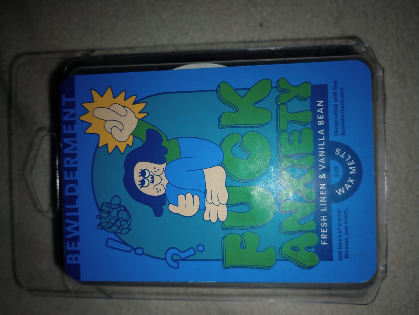 Customer photo review of F*ck Anxiety Wax Melts