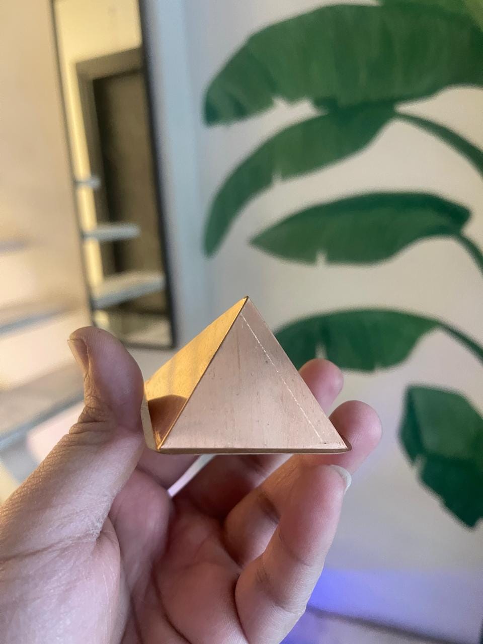 Customer photo review of Premium Hollow Copper Pyramid – 100% Pure Copper Vastu Energy Corrector for Home, Office & Healing by Vastu Mandir