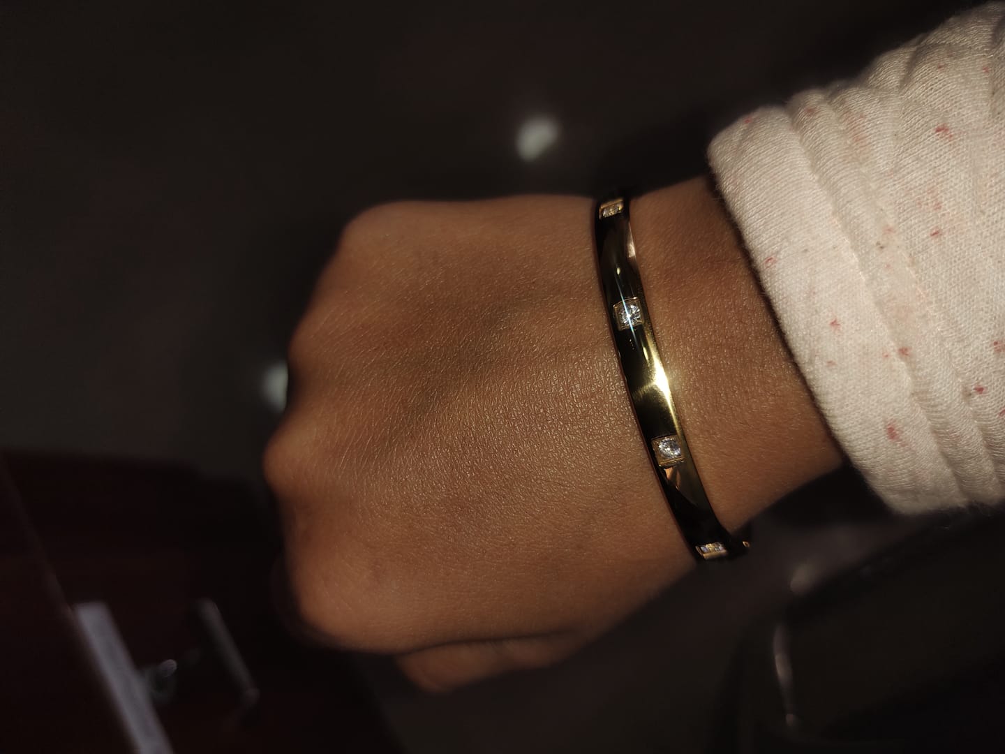 Customer photo review of Dazzling Stone Bangle Bracelet