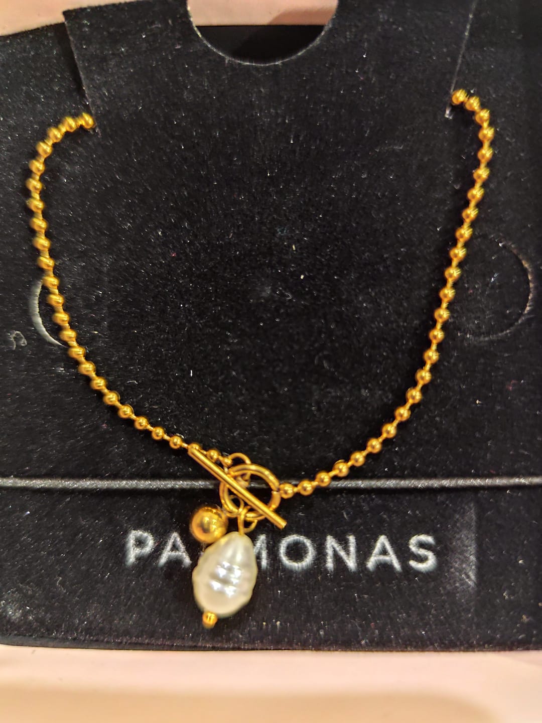 Customer photo review of Dainty Beaded Pearl Chain