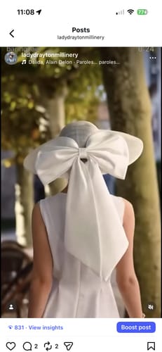 Customer photo review of UK Made Sinamay Wide Down Brim Hat Base 48x42cm - HA098