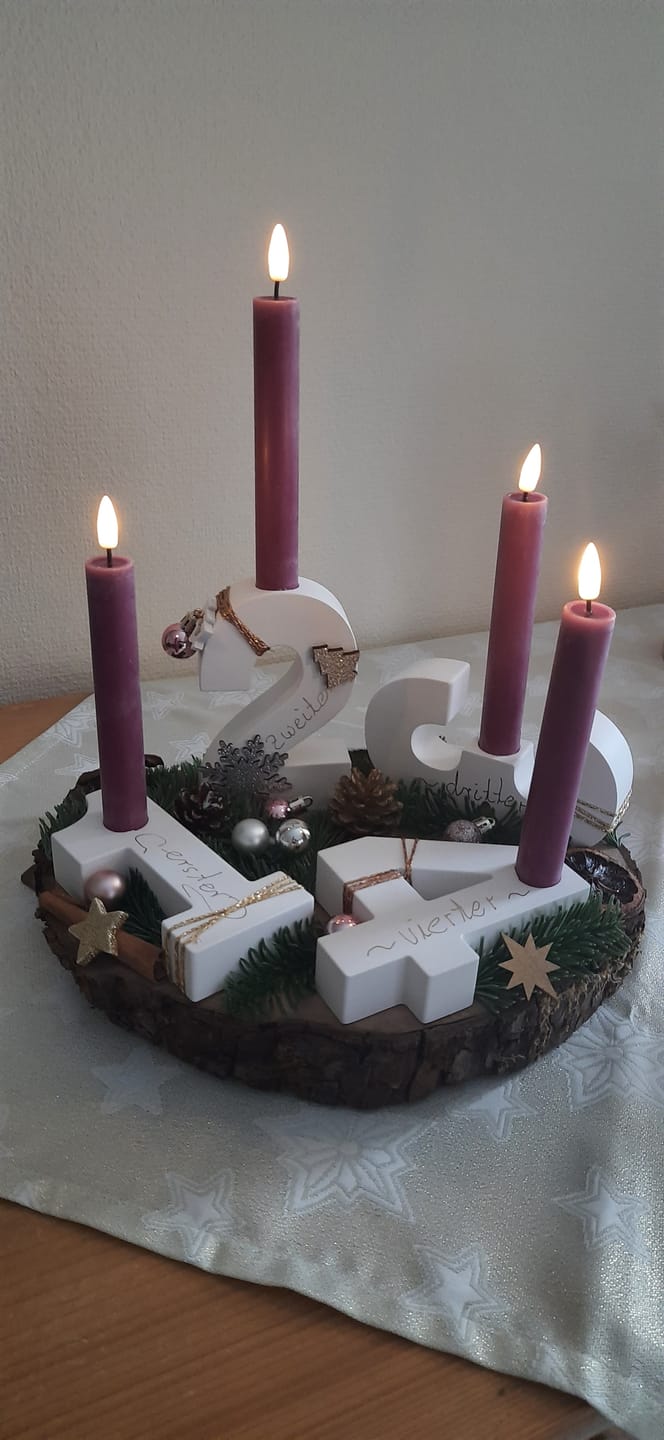 Customer photo review of LED Kronelys 2 stk, Ø 2 x 15 cm Magenta