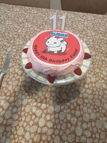 Customer photo review of 20 cm Pre-cut Circle Custom Edible Icing Image