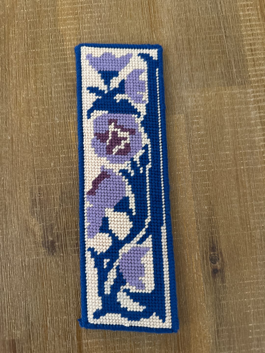Customer photo review of Bluebell Bookmark Needlepoint Kit