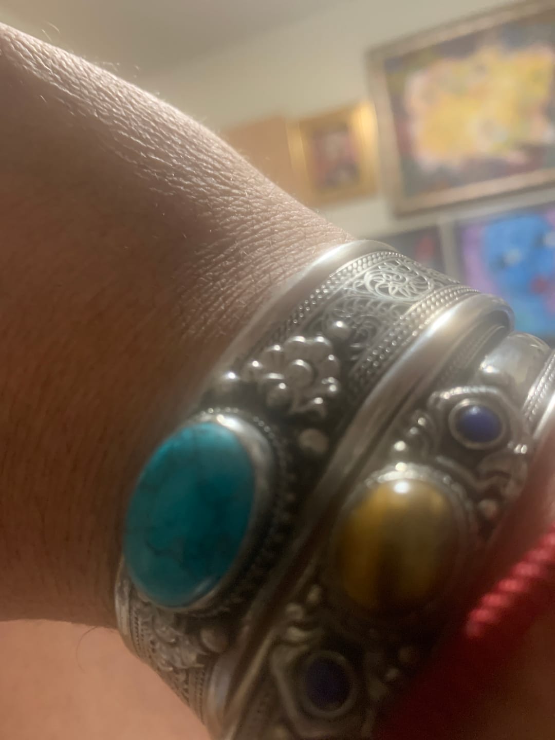 Customer photo review of Tigers Eye Bohemian Cuff Bracelet