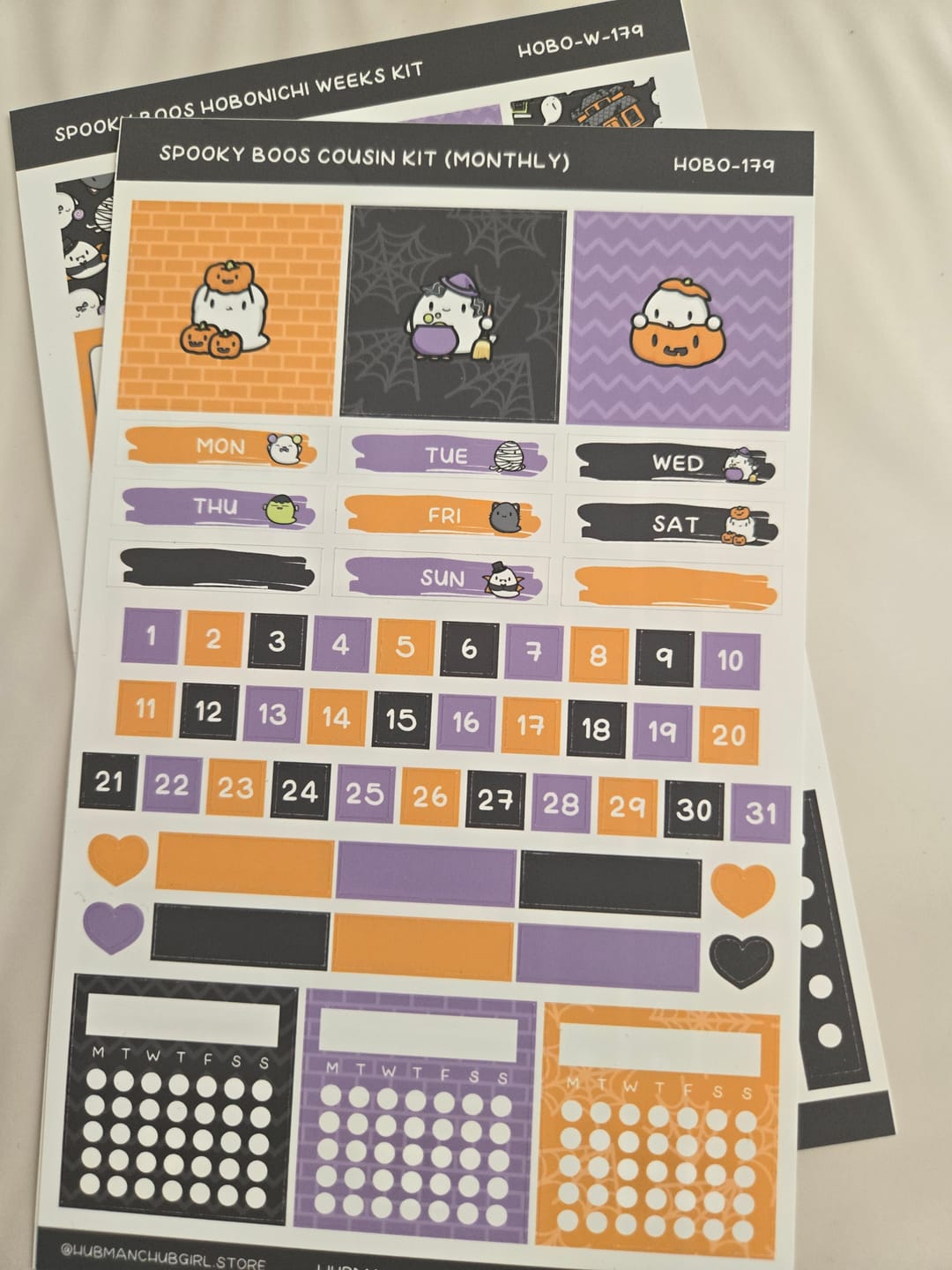 Customer photo review of Spooky Boos Theme Hobonichi Cousin Monthly Kit (Set of 2)