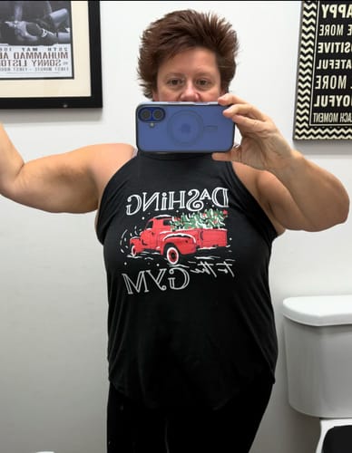 Customer photo review of Dashing To The Gym Rocker Tank