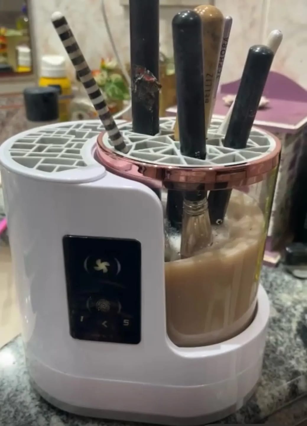 Customer photo review of Electric Brush Cleaner  Fast Clean And Dry