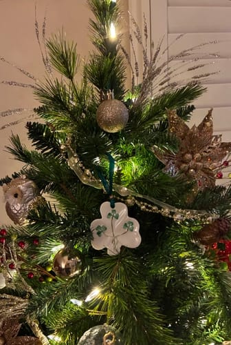 Customer photo review of Belleek Classic Shamrock Hanging Ornament