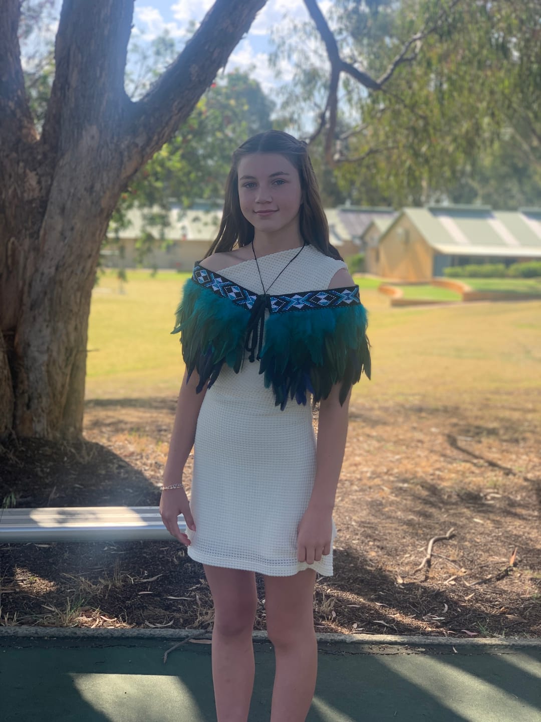 Customer photo review of Paua Blue Ceremonial Short Korowai