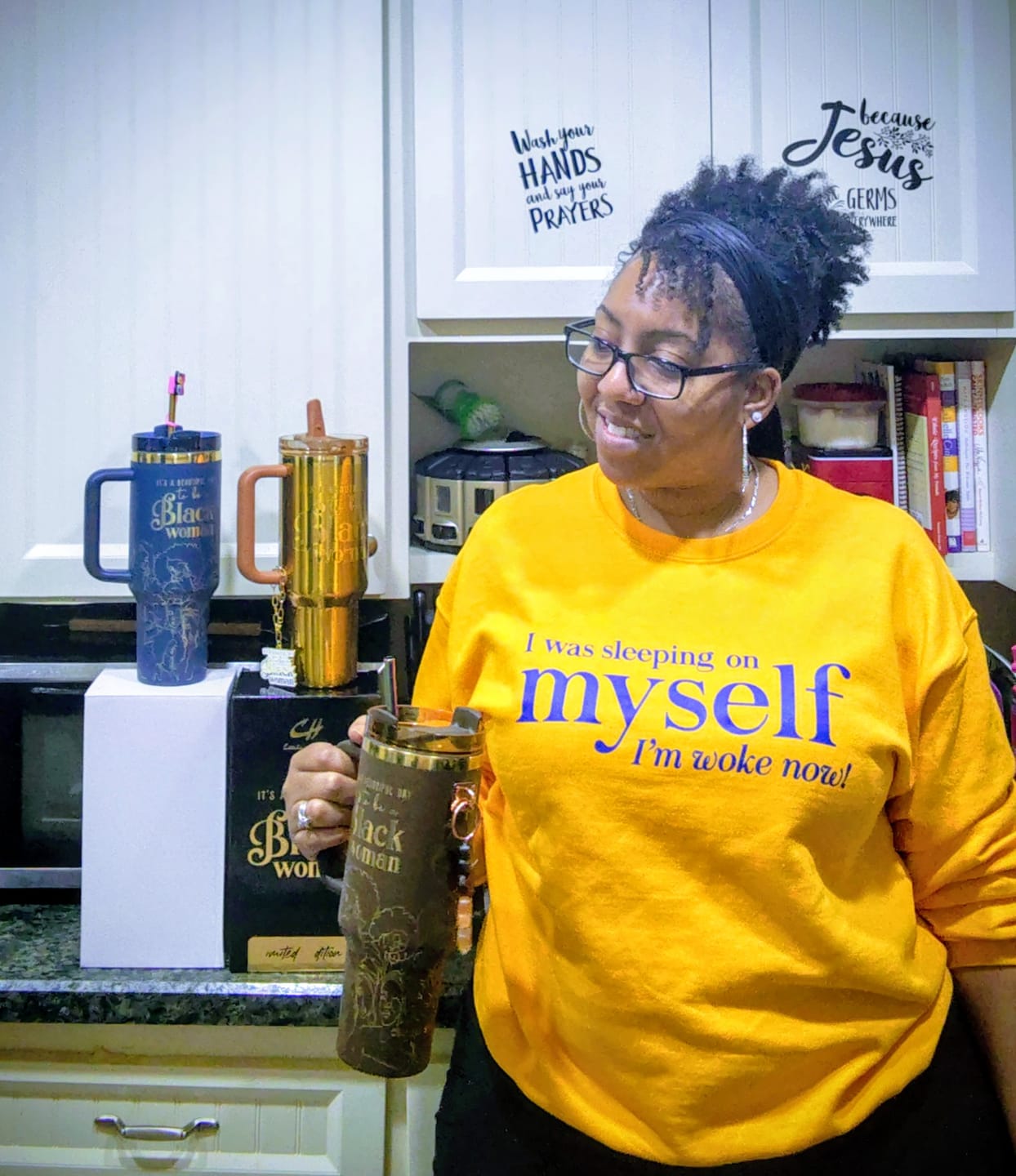 Customer photo review of Brown Sugar (4th Anniversary) 40oz Insulated Tumbler – "It's a Beautiful Day to be a Black Woman"