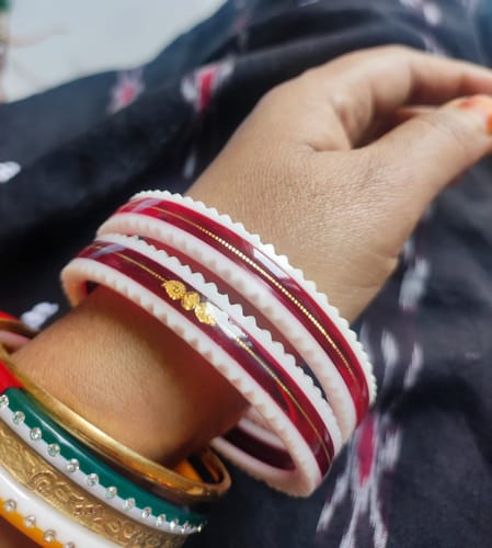 Customer photo review of Red – “Crimson Charm Women’s Bangle” (Pack of 1 Pair) (2 pis)