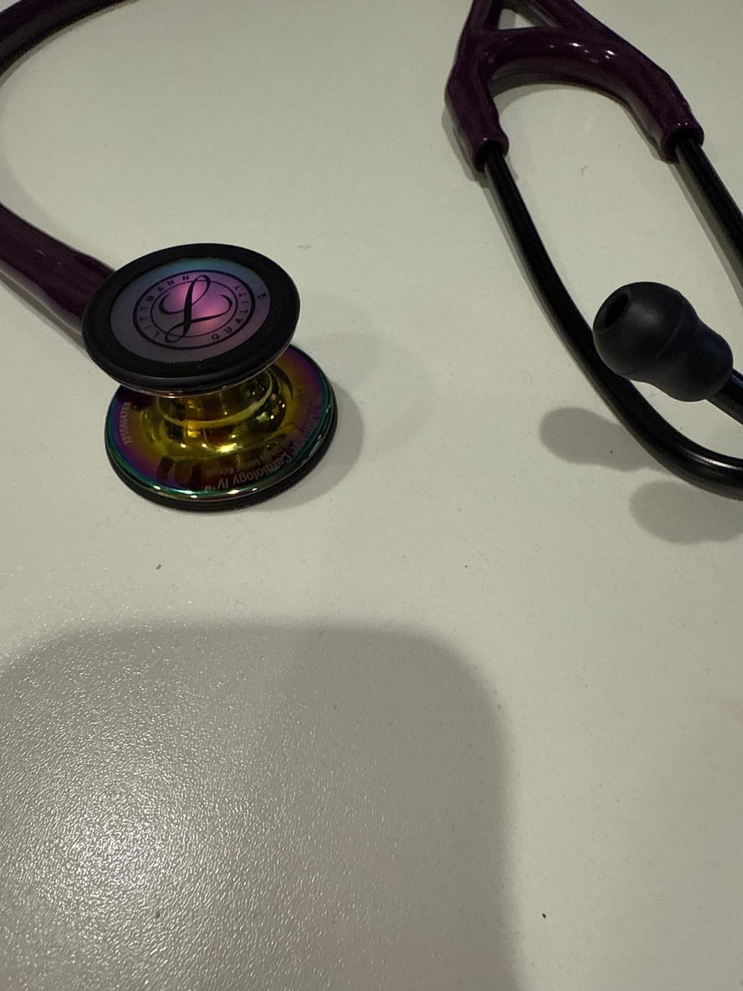 Customer photo review of Littmann Cardiology IV Diagnostic Stethoscope: High Polish Rainbow & Plum - Violet Stem 6239