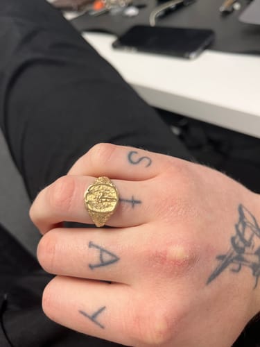 Customer photo review of Saint Michael Signet Ring