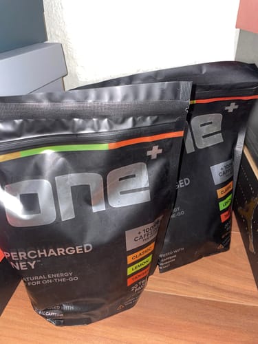 Customer photo review of 100mg Caffeine - TANGERINE - SuperCharged Honey (20-Pack)
