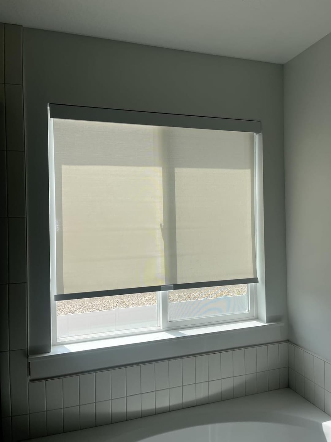 Customer photo review of Custom 1% Openness Premium Light Control Fit Cordless Window Blinds
