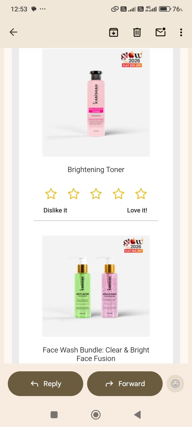 Customer photo review of Brightening Toner