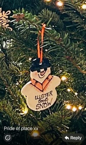 Customer photo review of Ulster Says Snow | Snowman Tree Decoration | Baked In Belfast