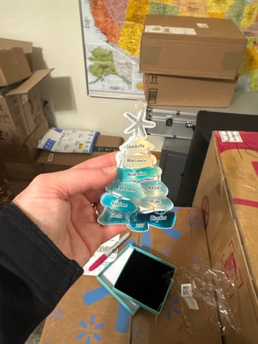 Customer photo review of Family Sea Glass Christmas Tree - Personalized Family Ornament
