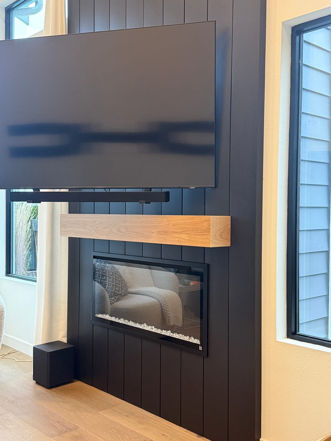 Customer photo review of White Oak Fireplace Mantel