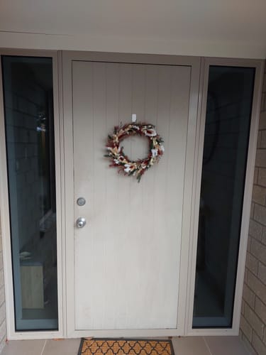 Customer photo review of CHRISTMAS: Crimson Pine Wreath