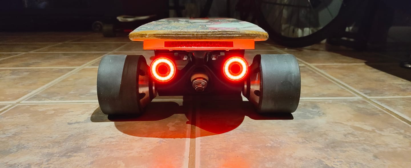 Customer photo review of Backfire Front Lights and Tail lights for Electric Longboard
