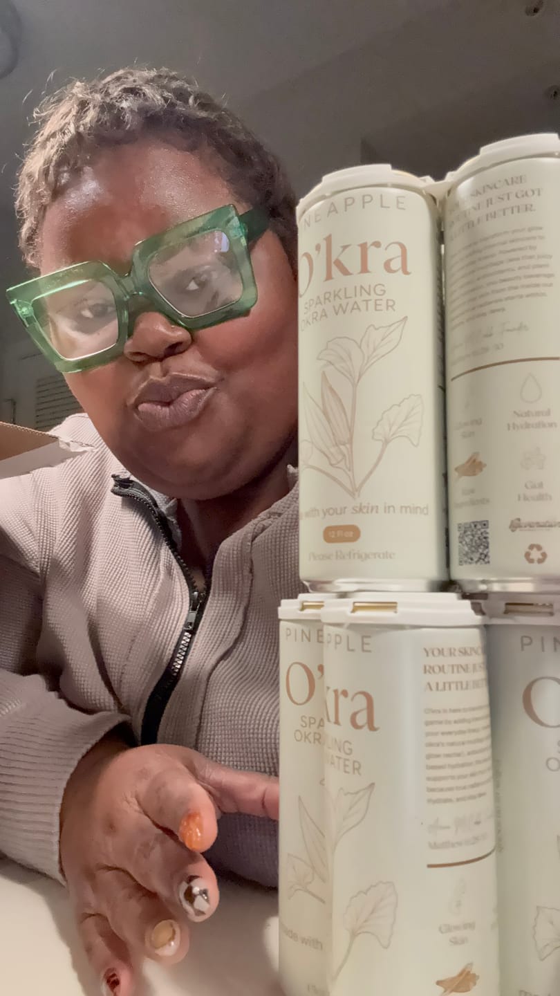 Customer photo review of O’kra – Sparkling Okra Water (Pineapple) | Hydration & Skin Health