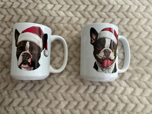 Customer photo review of Doggy Face Christmas Mug