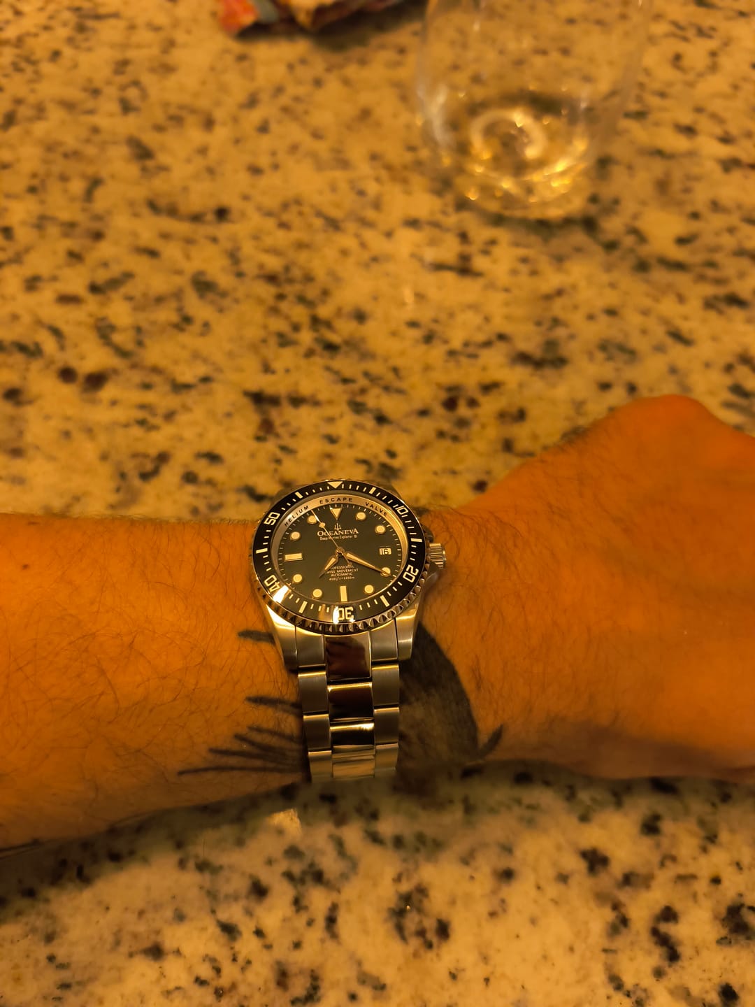 Customer photo review of Oceaneva Men's Deep Marine Explorer II 1250M Pro Diver Watch Gun Metal Gray Dial