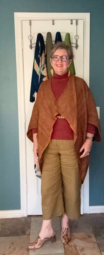 Customer photo review of NEW! JIVA Wool Silk Kimono Sunshine