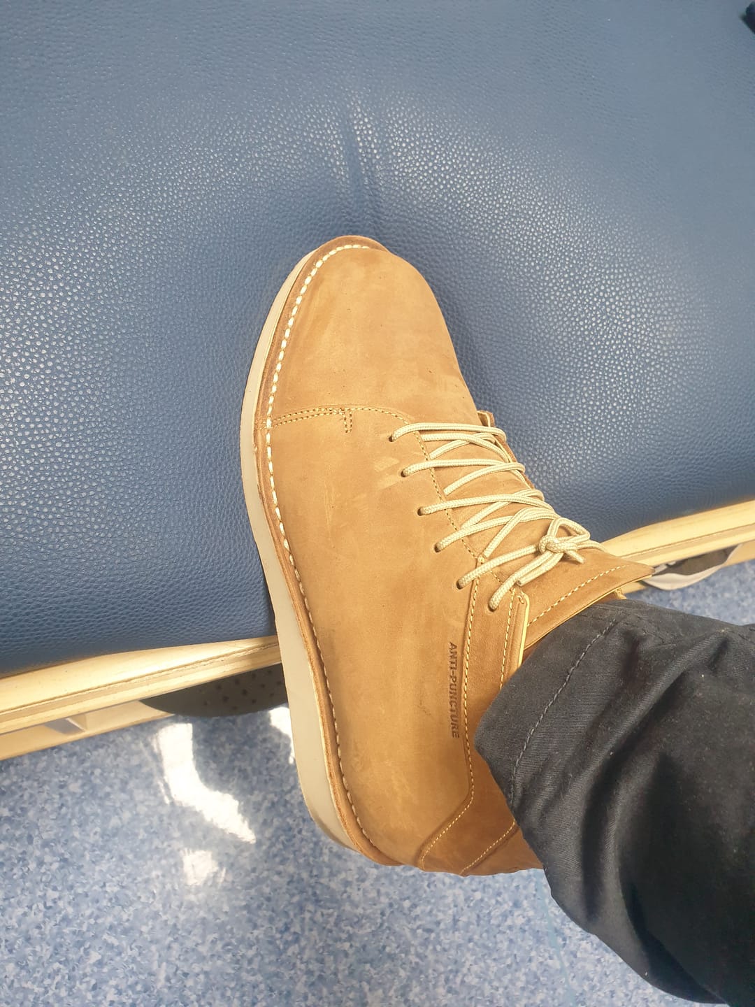 Customer photo review of Graphite Desert Boot Tan