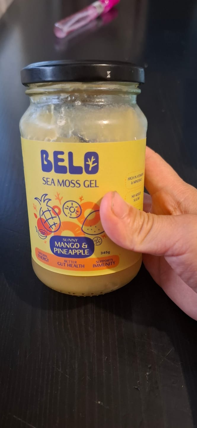 Customer photo review of Belo Sea Moss Gel - Soothing Honey Lemon & Matcha