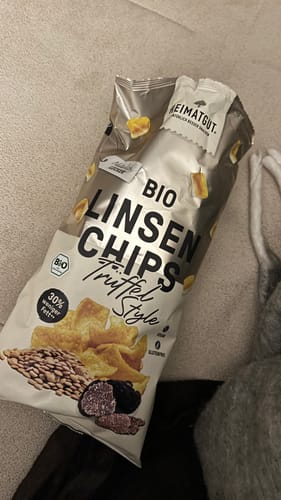 Kundenbewertung mit Foto zu Bio Linsen Chips Trüffel-Style