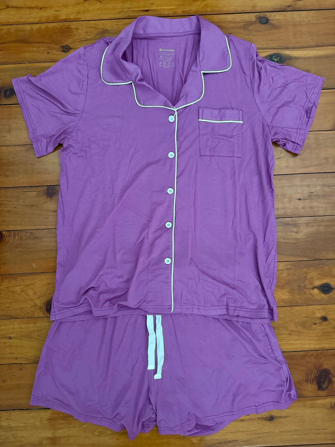 Customer photo review of Purple Bamboo Short Pyjama Set – Yolanda
