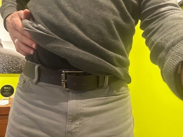 Customer photo review of Steampunk Belt- Brown Heavy Duty Full Grain Leather Belt
