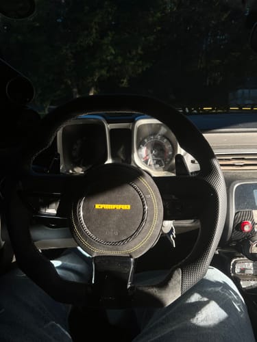 Customer photo review of 2010-2015 5th generation chevy camaro carbon fiber led steering wheel