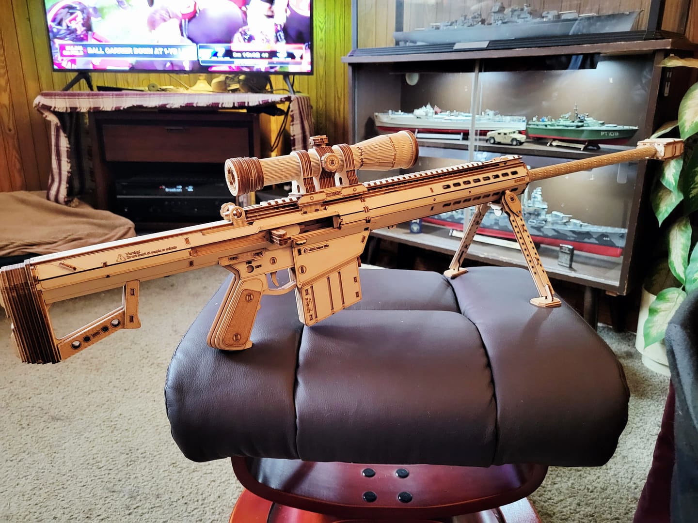 Customer photo review of Rokrgeek Barrett M82A1 3D Wooden Gun Model