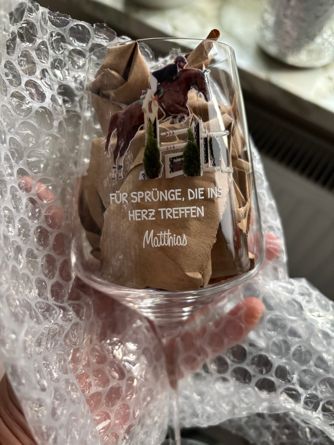 Customer photo review of Besties - Bedrucktes Weinglas mit Foto für beste Freundinnen