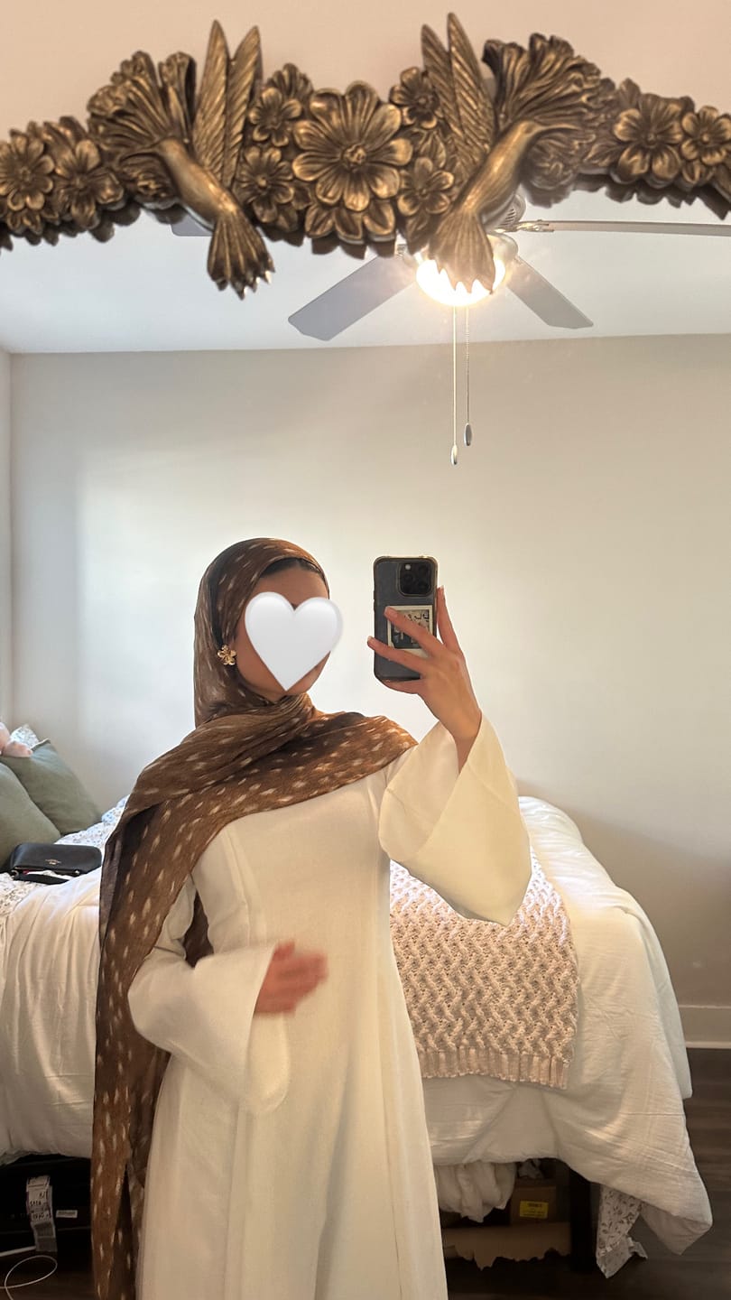 Customer photo review of Linen Lace-Up Dress in Off-White
