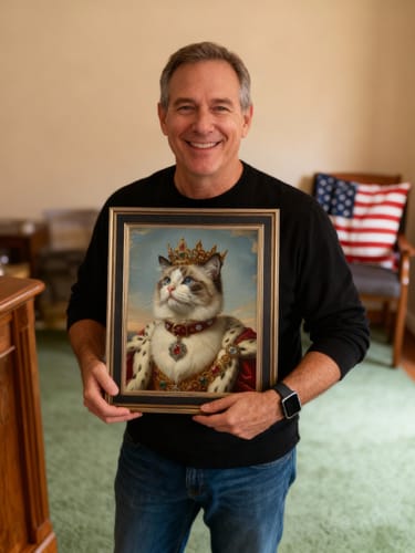 Customer photo review of Artzuzu Custom Portrait For Pets - The King