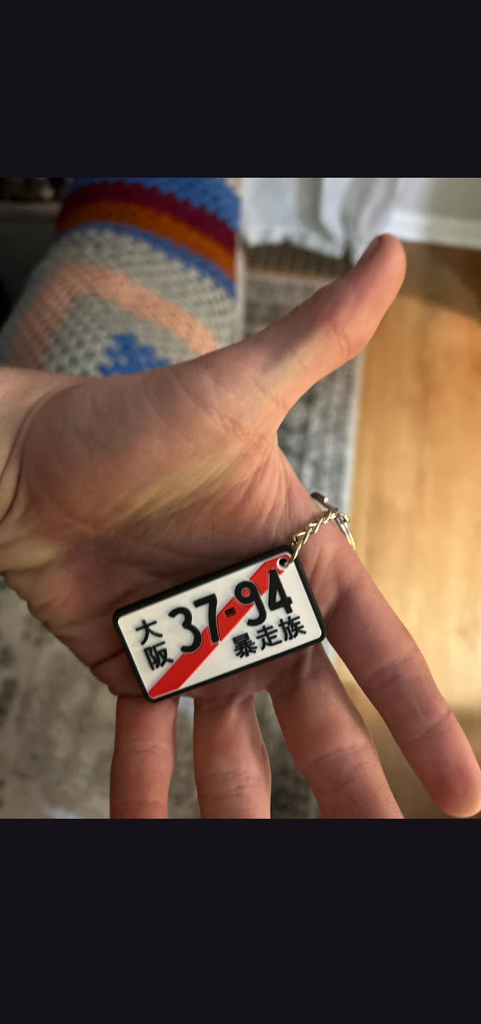 Customer photo review of License Plate Stripe Rubber Key Ring