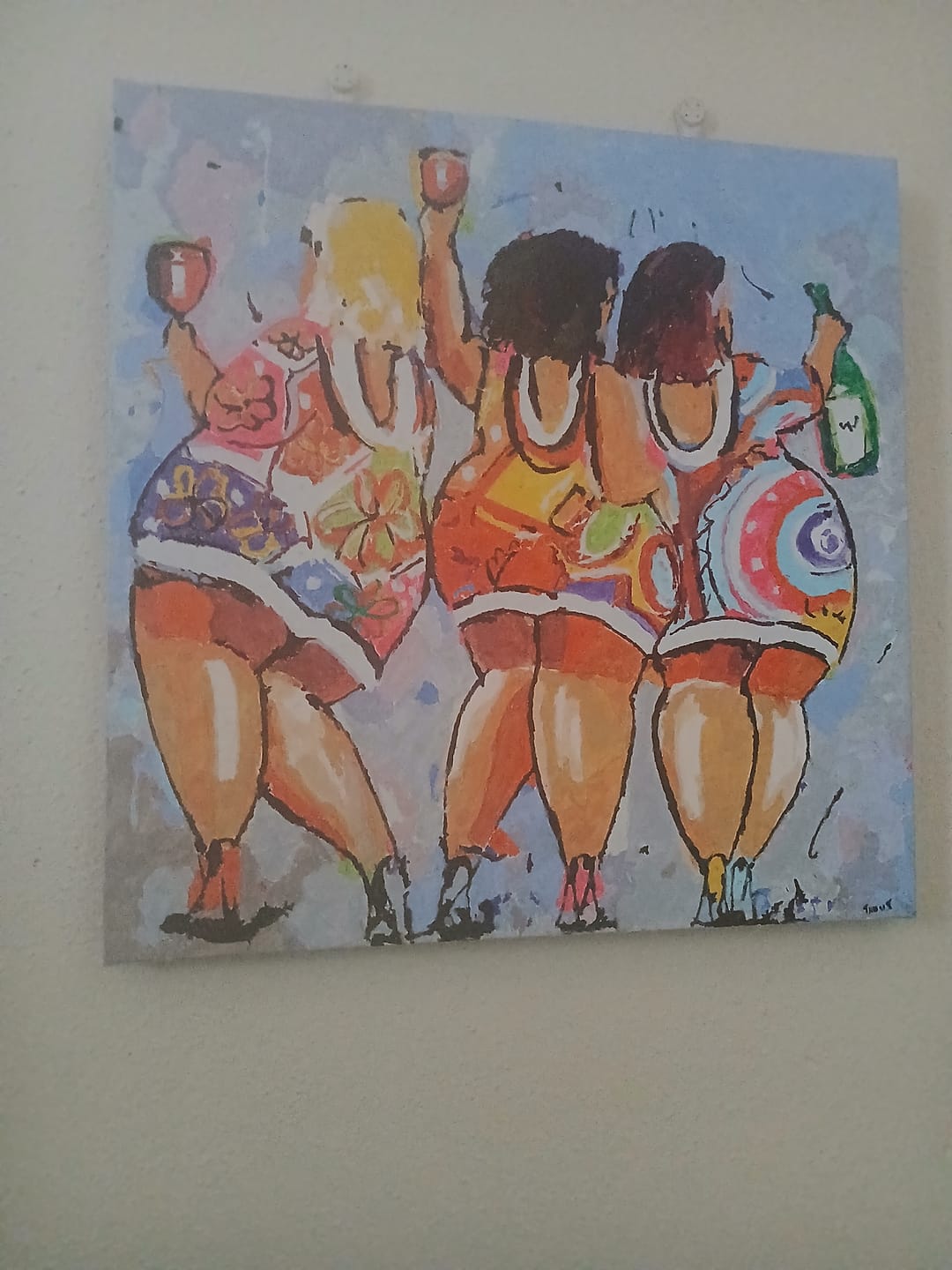 Customer photo review of Vrolijk Schilderij - Koeien Blauw